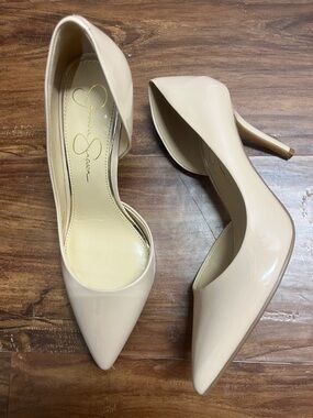 Jessica Simpson nude Patent Pointed-Toe Stiletto Pumps